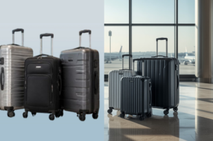 Hanke Expandable Trunk Checked Luggage large hard shell suitcase for international travel and family vacations
